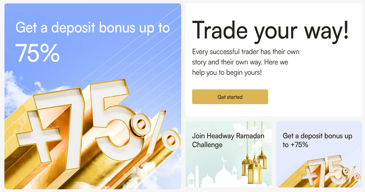 75% Forex Withdrawable Deposit Bonus with Headway Fast